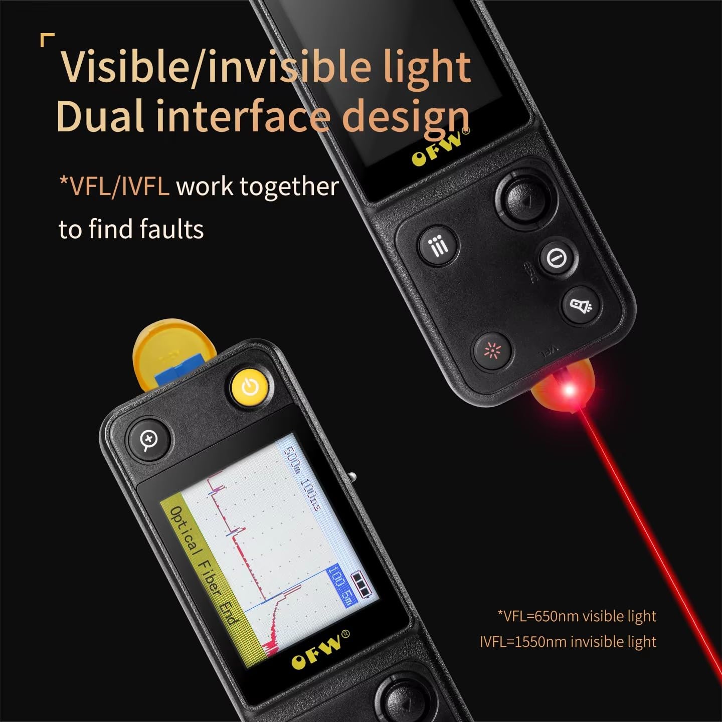 Localisateur visuel de défaut portable, reflectometre fibre optique de, Ranger de Fiber FTTB FTTH, Mini OTDR Support Active Fibre Test Fibre, FWV-100-V10