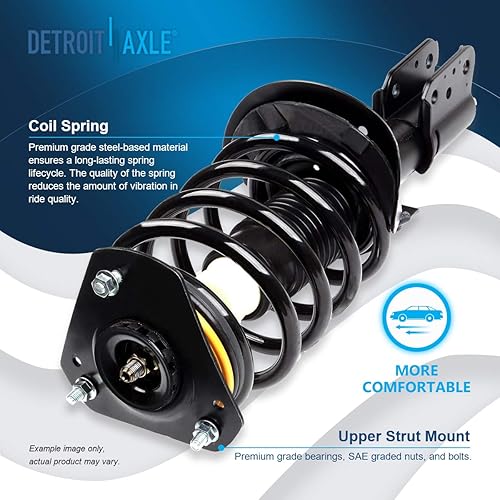 Miniatura 1541 de Detroit Axle - Kit de suspensión delantera de 10 piezas para Chevy Aveo Aveo5 Pontiac G3 Wave 2 Ready Struts Assembly 2 Enlaces de barra
