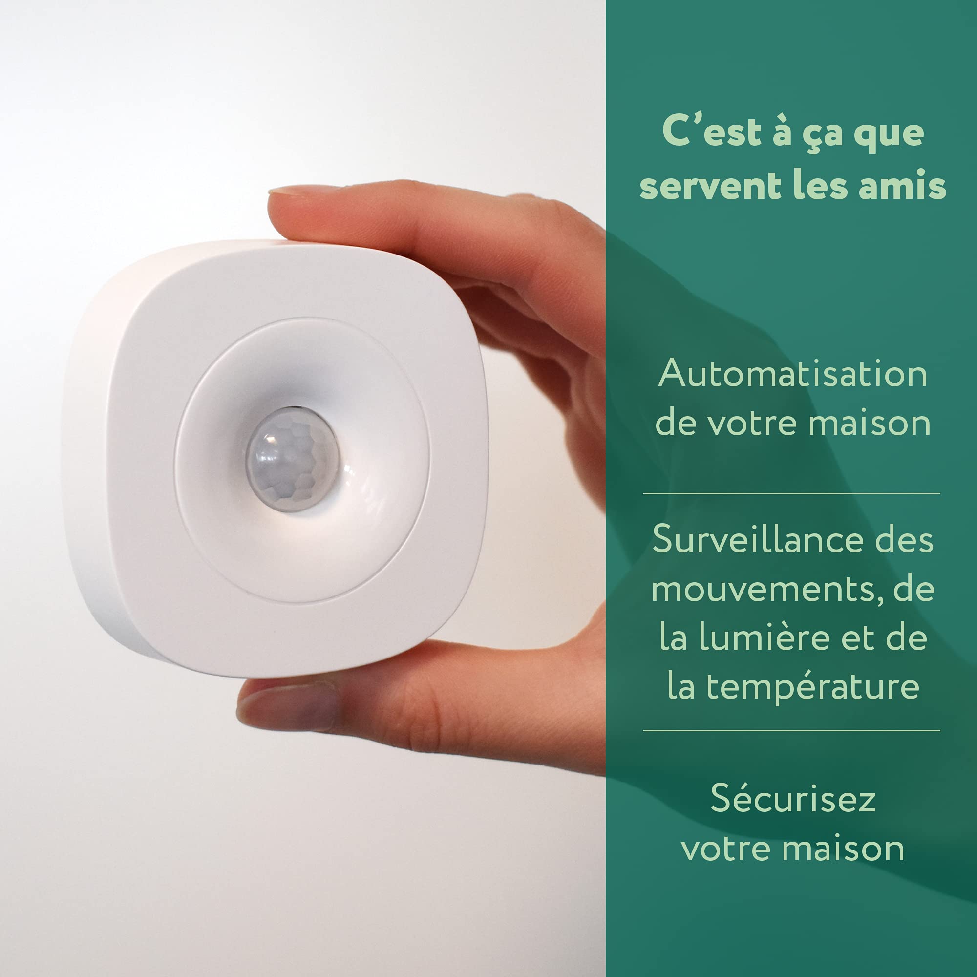 frient Motion Sensor Pro - Détecteur de Mouvement, Lumière et Température | Capteur Zigbee 3-en-1 avec protection anti-sabotage. Compatible avec SmartThings, Home Assistant et Athom Homey.