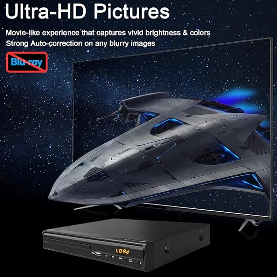 DVD Player with HDMI AV Output, All Region Free CD DVD Players for TV