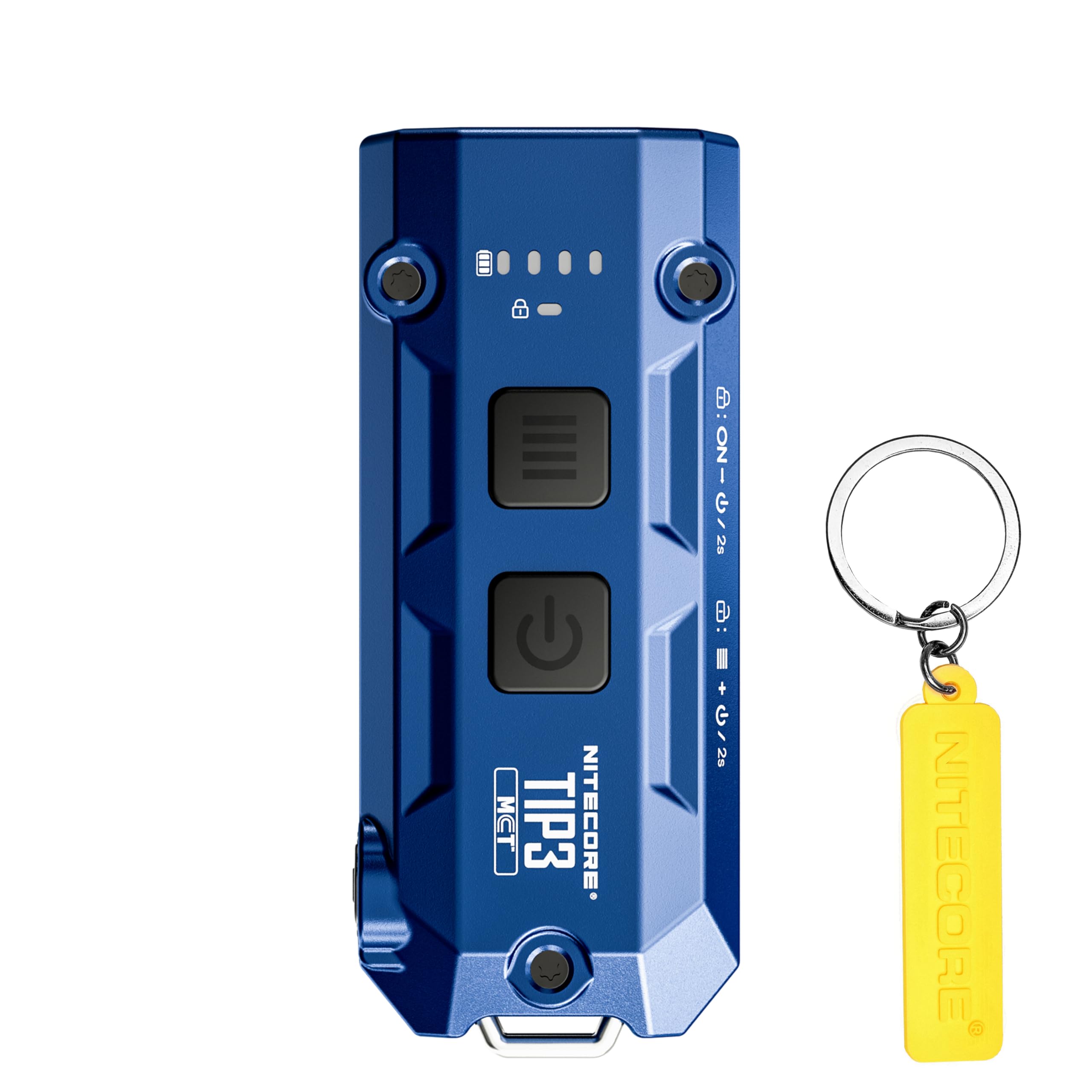 TIP3 Multiple Color Temperatures Metallic Keychain Light Tag (Blue)