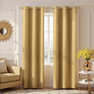 KOUFALL Gold Luxury Blackout Curtains for Living Room,Elegant Livingroom Curtain 84 Inches Long Cortinas Doradas para Sala Elegantes Modernas 2026