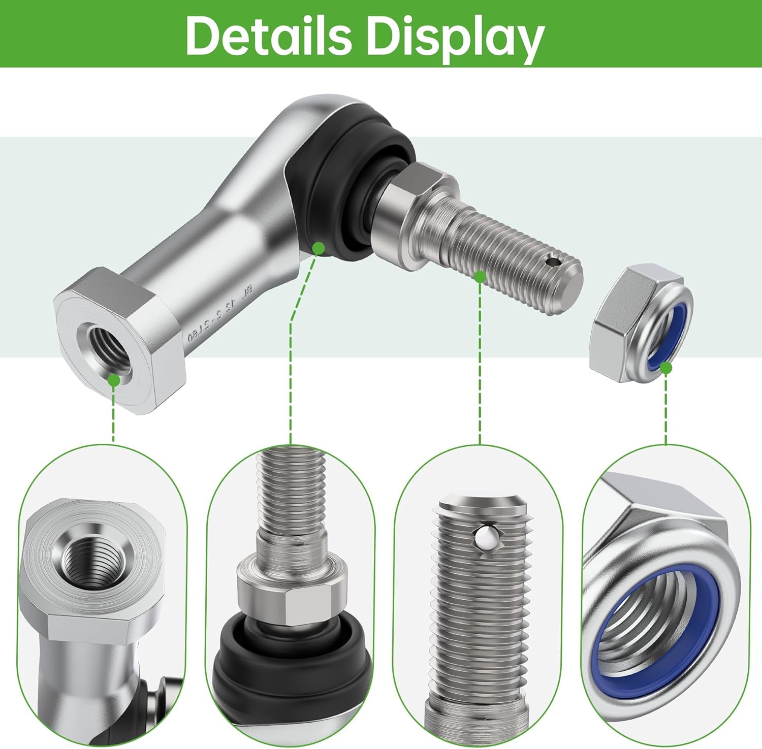 10L0L 2 Pack Ball Joint Tie Rod End Kit 102022601 102288301 Replacement for Club Car Precedent 2004-up & Tempo 2018-up Golf Cart