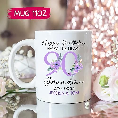 Vista 10 de Taza de café personalizada con texto en inglés «A Queen Was Born Happy Birthday», taza de cerámica con nombre personalizado, tazas divertidas de Una