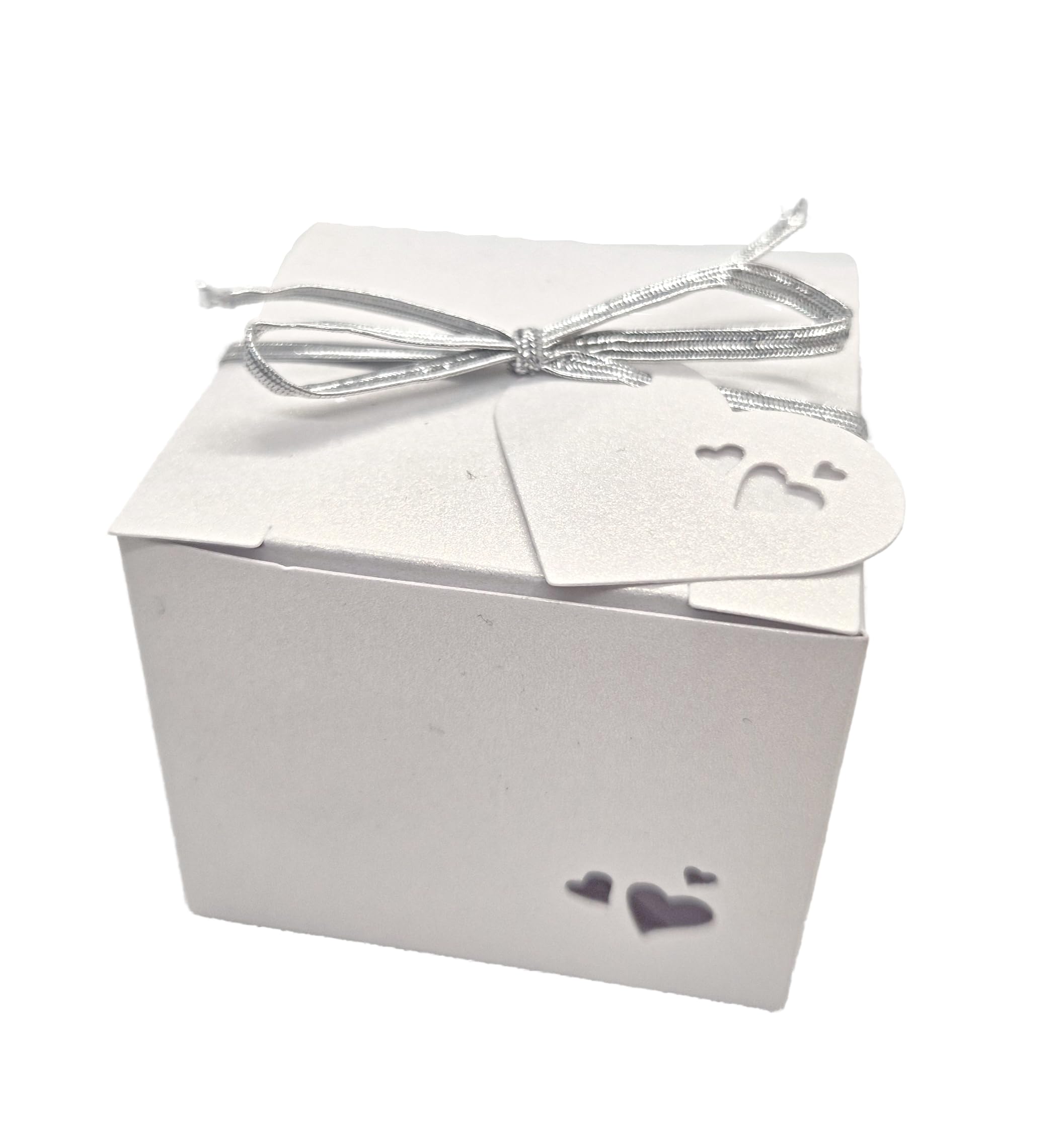 Trucraft - Wedding Favour Boxes - Square - White Pearlescent - Pack of 10