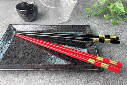 Miniatura 4 de Juego de palillos japoneses de primera calidad reutilizables fabricados en Japón Palillos de madera de laca tradicional C (cuadros BKRD (2KR004))