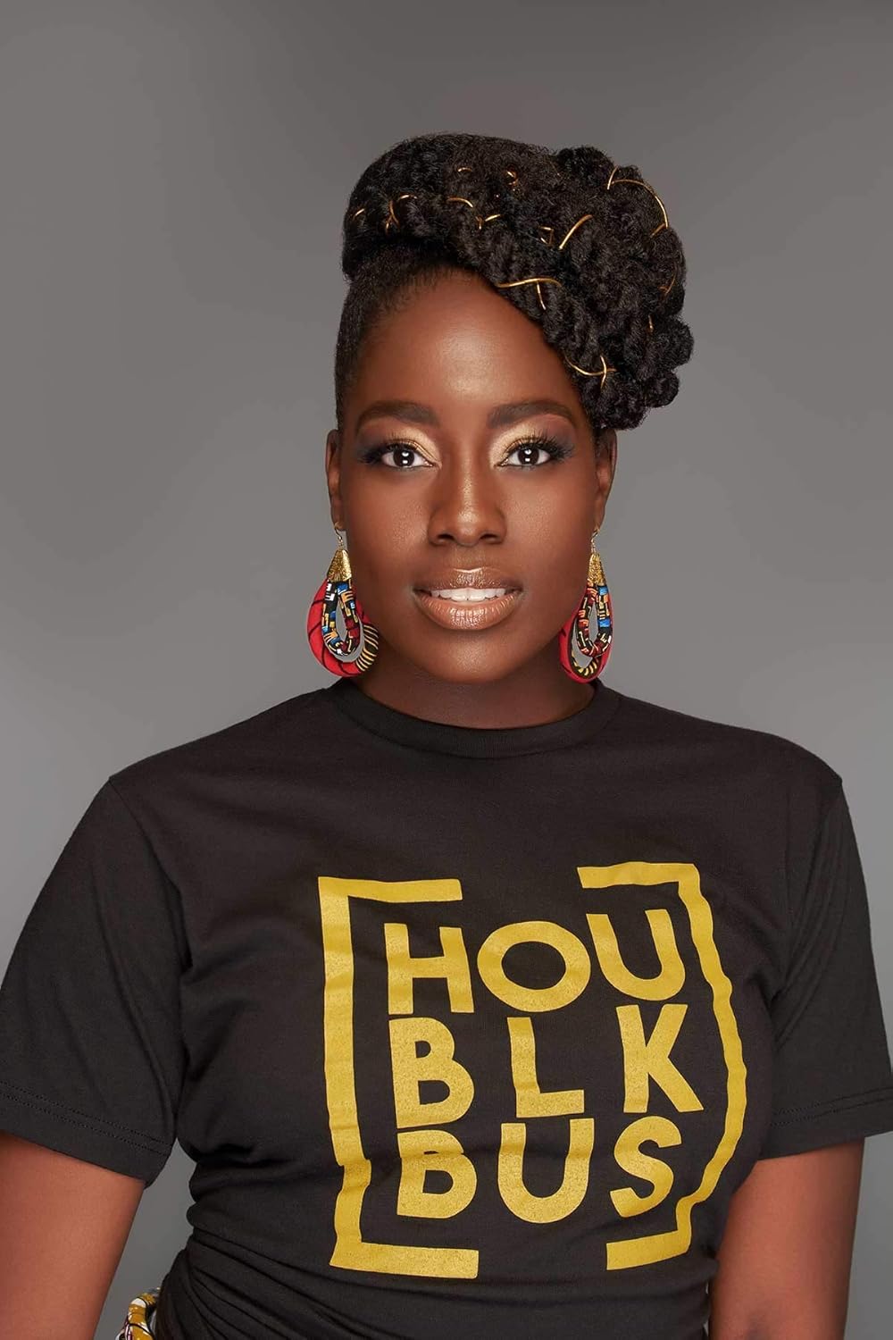 Red Ankara Hoop Earring | African Print Earrings | Mini Double Loop Earring | Ketepa Print Earring | African Print Jewelry Red, Yellow, Black | Afrocentric | Cloth & Cord - Image 3