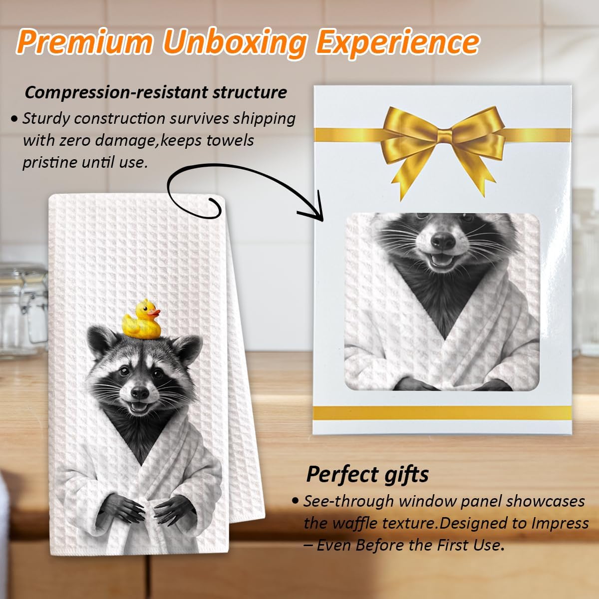 1 PCS Funny Raccoon Hand Towels, Fun Raccoon Gifts for Women, Animal Decorative Kitchen Towels for Kids' Bathroom,Pet Owners Housewarming - C04 - Image 3