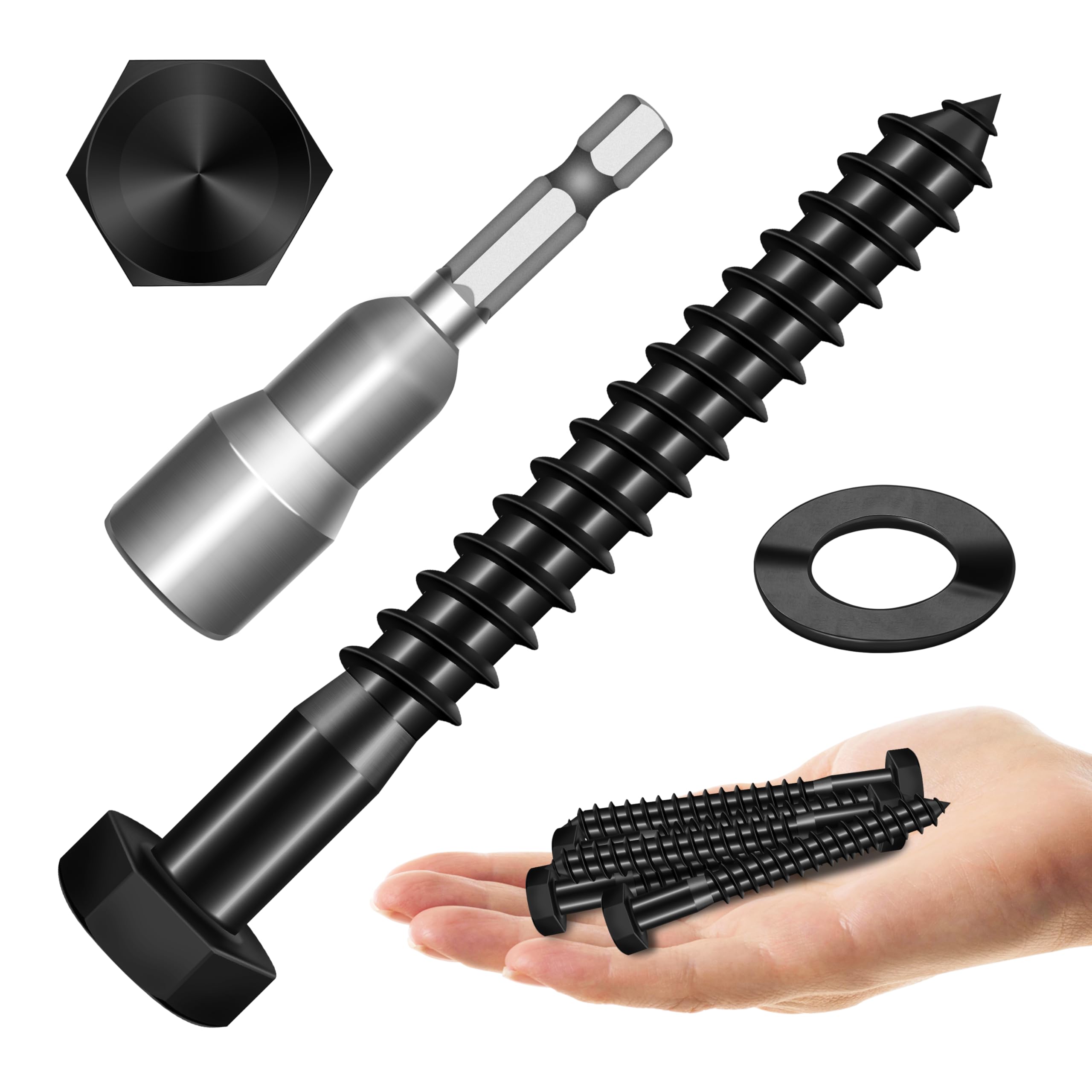 Stainless Steel Lag Screws - 20 Sets, Heavy Duty -25
