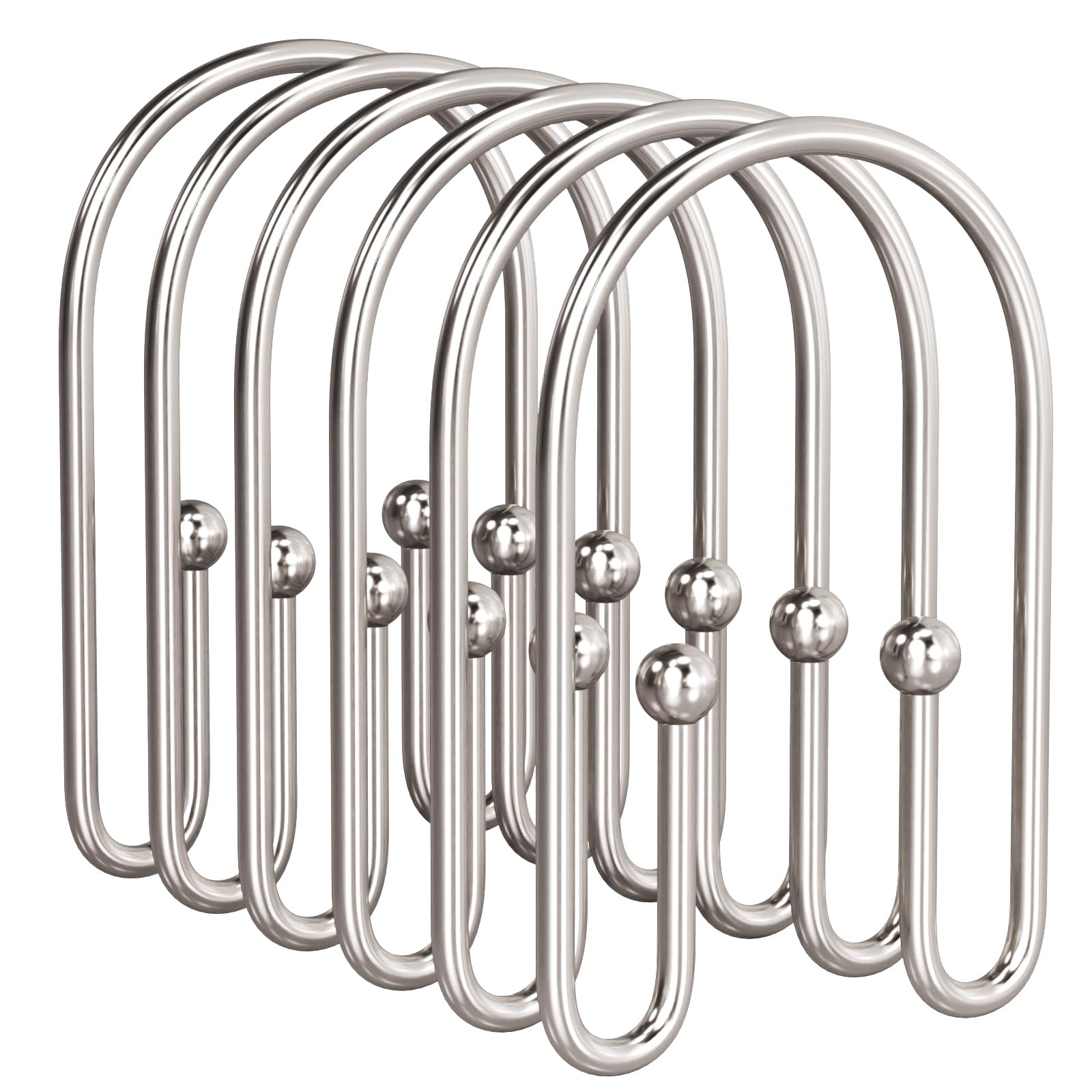 Photo 1 of AmazerBath Shower Curtain Hooks, Nickel, 12 Pack