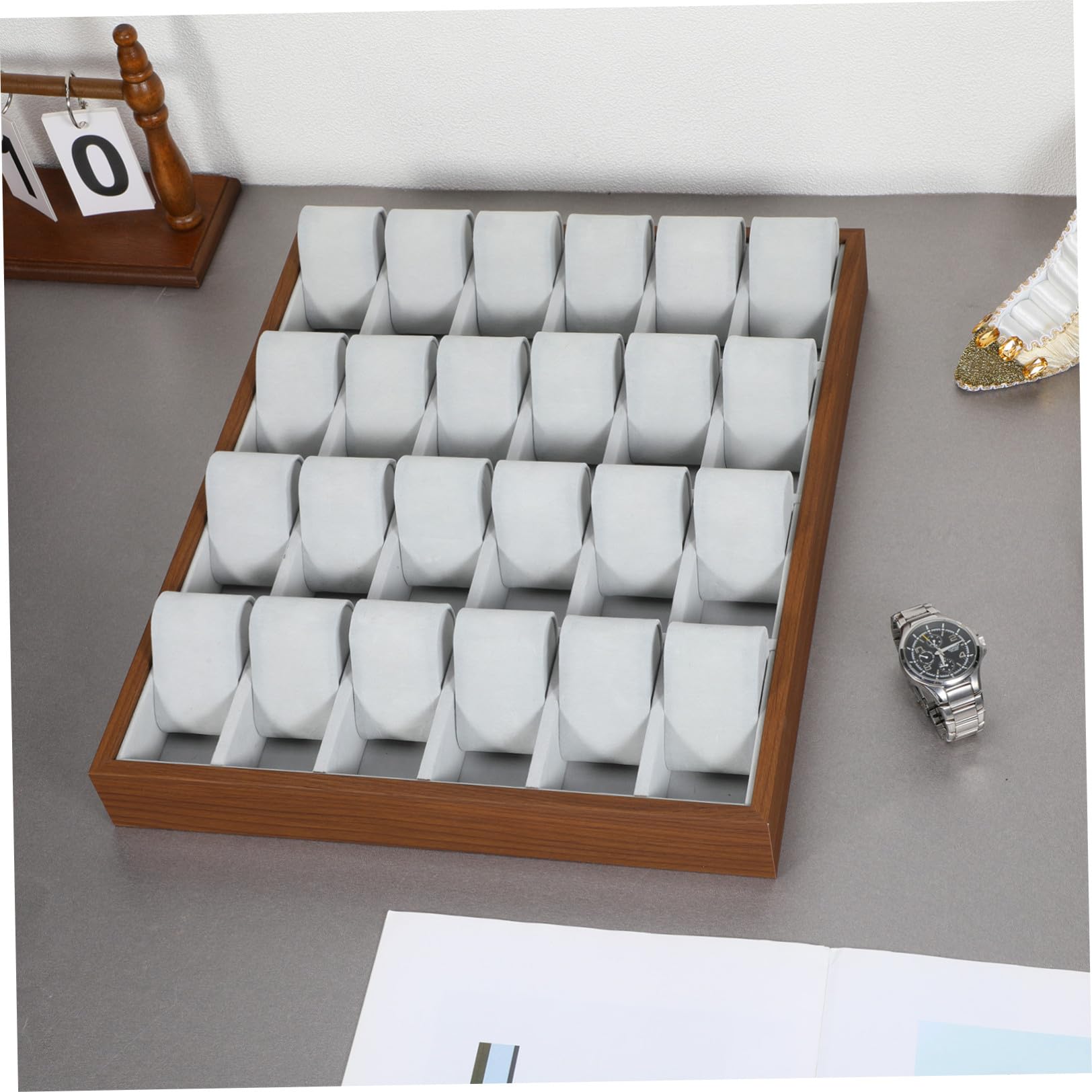 Adorainbow Holz Uhrenbox Slots Uhrenaufbewahrungskasten Langlebig Elegantes Design für Männer und Frauen Stilvoller Uhrenhalter als Geschenk und Schmuckkästchen Organizer