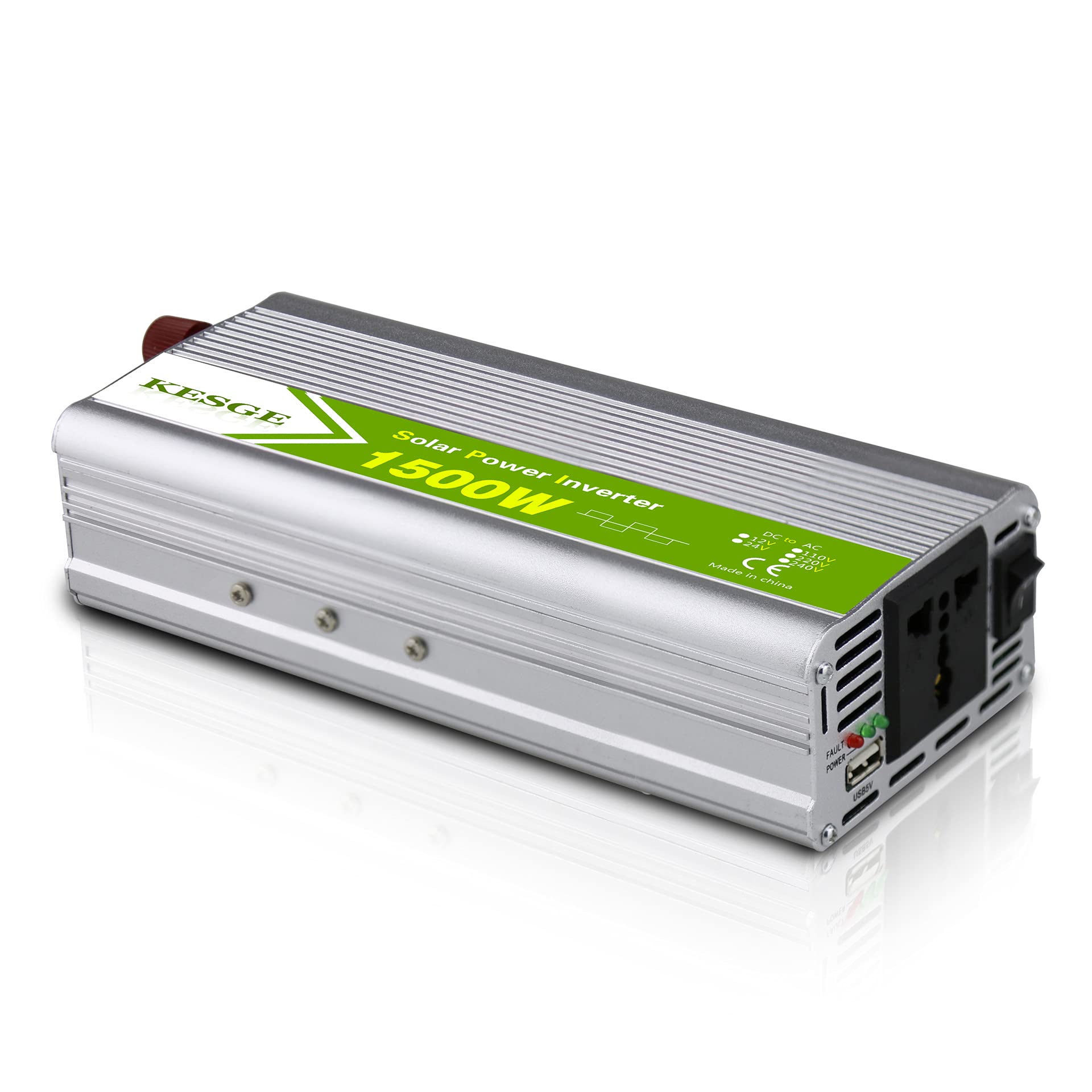 Convertisseur 12v 220v,Convertisseur Pur Sinus Voiture onduleur 1500W onduleur Solaire 12V à 220V onduleur convertisseur de Puissance