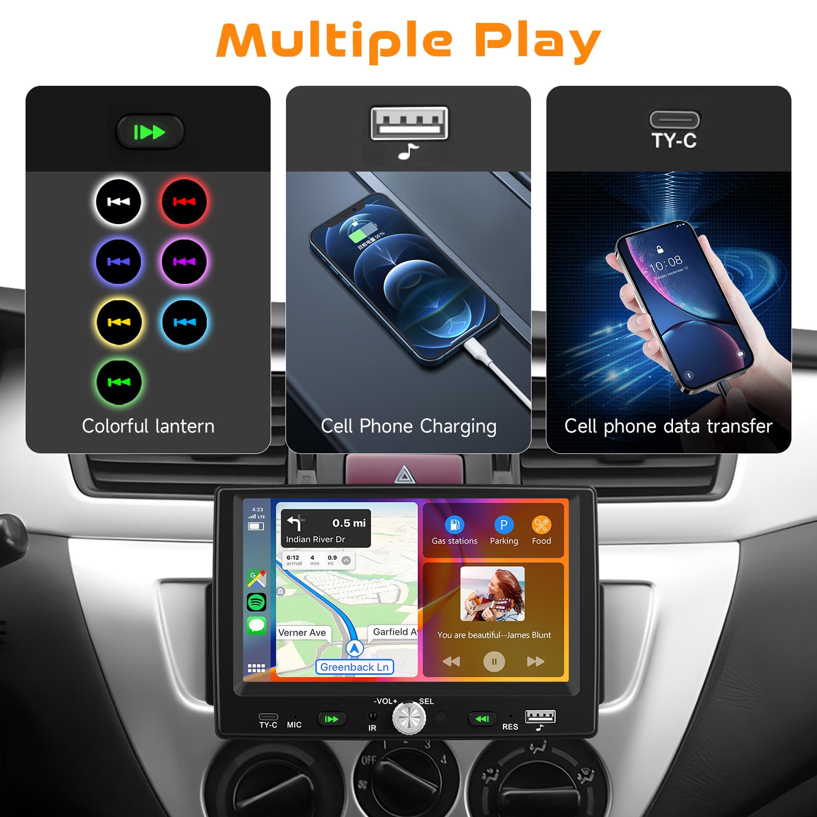 Amazon.co.jp: Hodozzy 1DINカーオーディオ CarPlay/Android Auto対応
