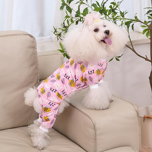 Miniatura 5 de CuteBone - Pijama para perros pequeños, camisa elástica para verano, pijamas suaves para cachorros, enterizos para gatos, ropa para mascotas para