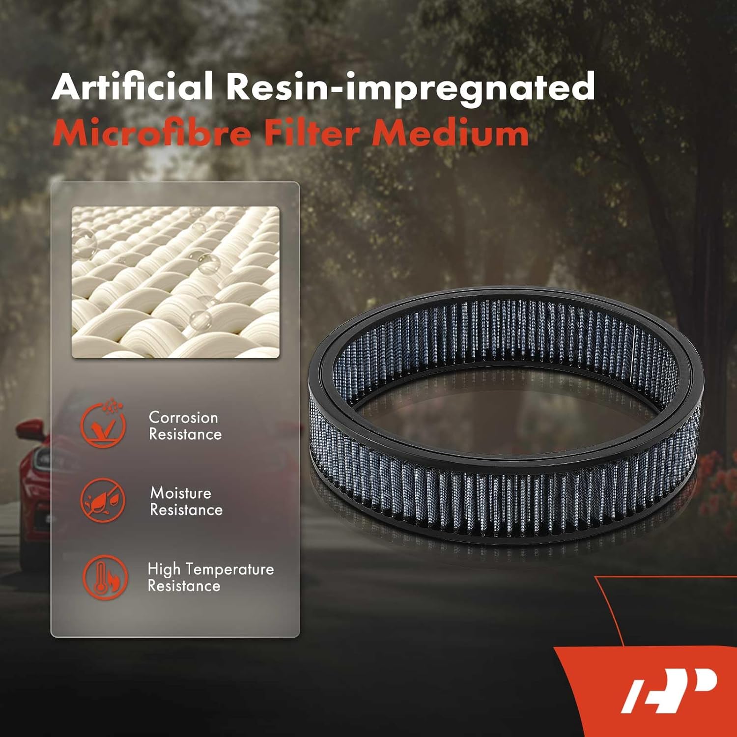 A-Premium 14"x3" Round Blue Chrome Universal Air Cleaner Filter Assembly - Compatible with Chevrolet Chevy GMC Ford Models- Fit For 5-1/8" carburetor neck