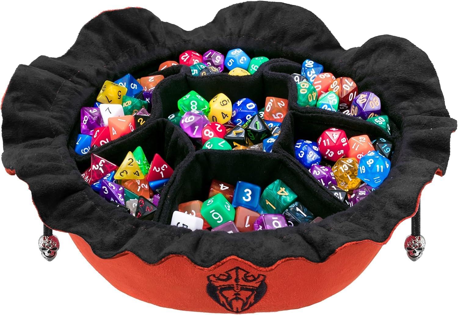 CardKingPro Immense Dice Bags with Pockets - Burnt Orange - Capacity 150+ Dice - Great Organizer for Dice Hoarders, Perfect for Dungeons and Dragons [Patented Design]