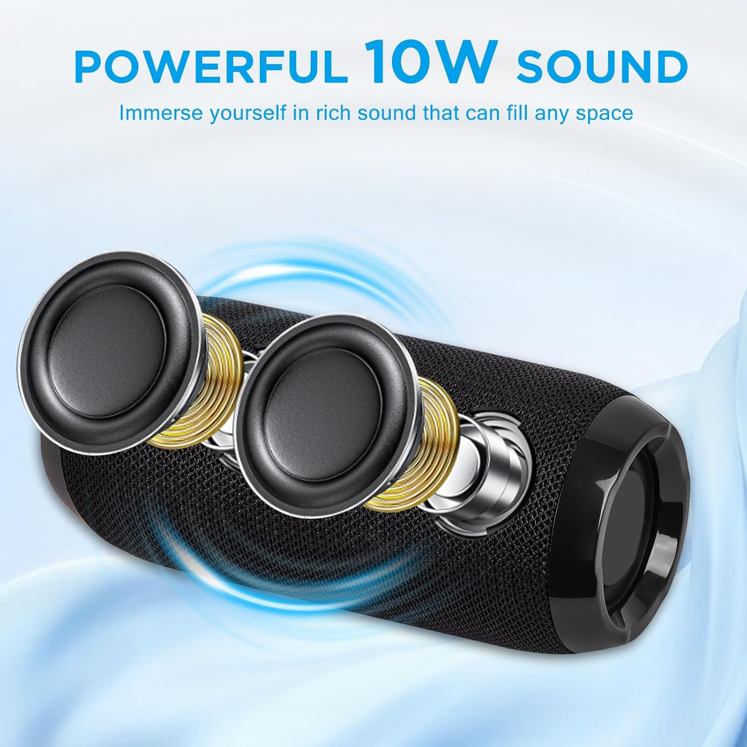 Bluetooth Speaker Wireless Portable Speaker, Mini Speaker Powerful Crystal Clear Sound Ipx4 Waterproof Bluetooth 5.0 TWS Paring Aux & Tf-Card Input for Home Party Beach Outdoor - Image 2