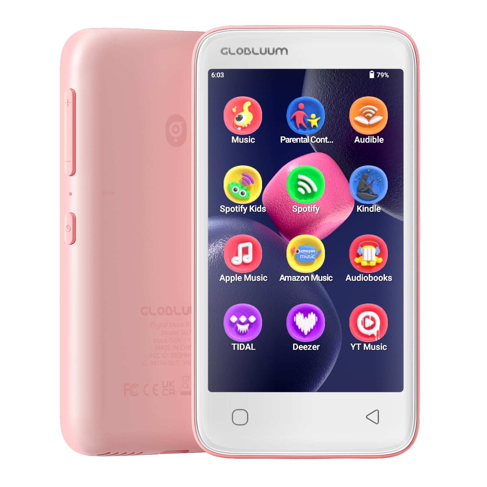 96GB MP3 Player with Bluetooth 5.0 and WiFi, Music Player with Spotify, Audible, Amazon Music, Pandora, Libby, Spotify Kids, 4" Touchscreen Android MP4 Player with HiFi Sound (Cherry Blossom Pink)-image-35