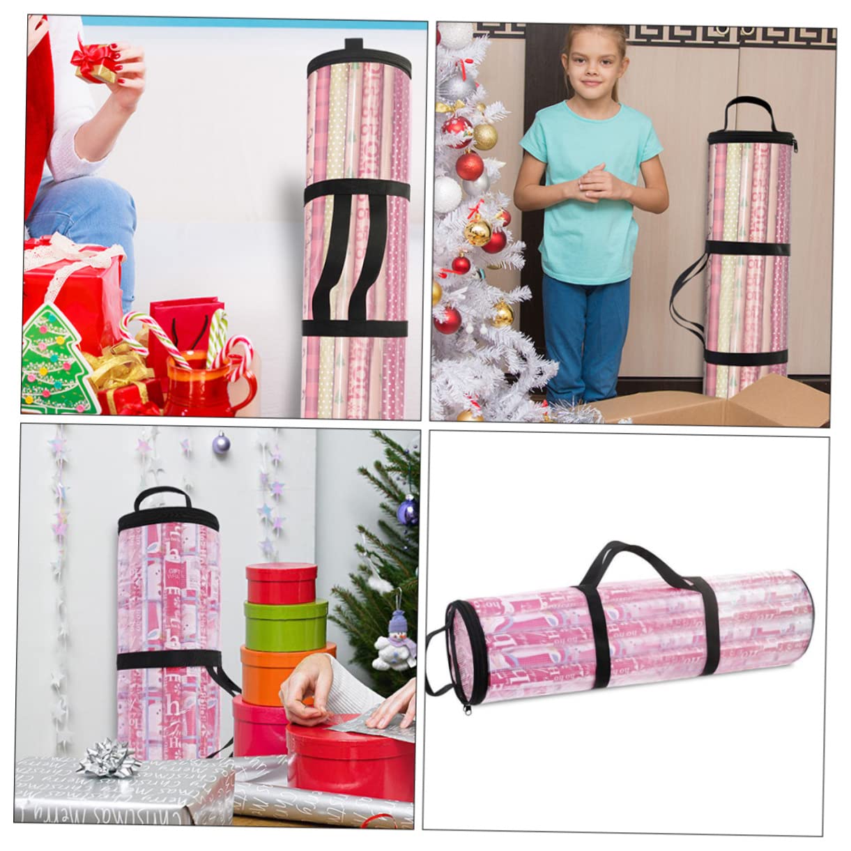 FRCOLOR 4Pcs Weihnachts-Aufbewahrungstasche bags weihnachtliche geschenktüten Weihnachtsaufbewahrung Reißverschlüsse Geschenkverpackungsbeutel Verpackungshalter Plastik
