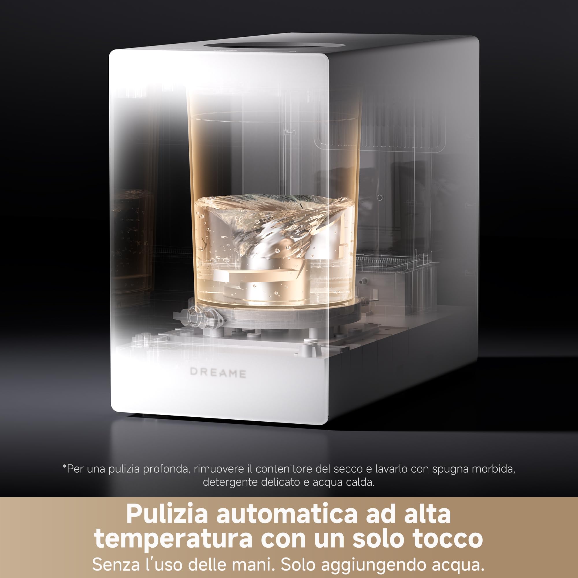 DREAME SF25 WiFi Tritarifiuti, Controllo Smart tramite App, Sistema tripla Lama, Filtro Carbone Lavabile, Controllo Odori, Capacità 2,5 L, Autopulizia ad Alta Temperatura, Design Compatto e Silenzioso