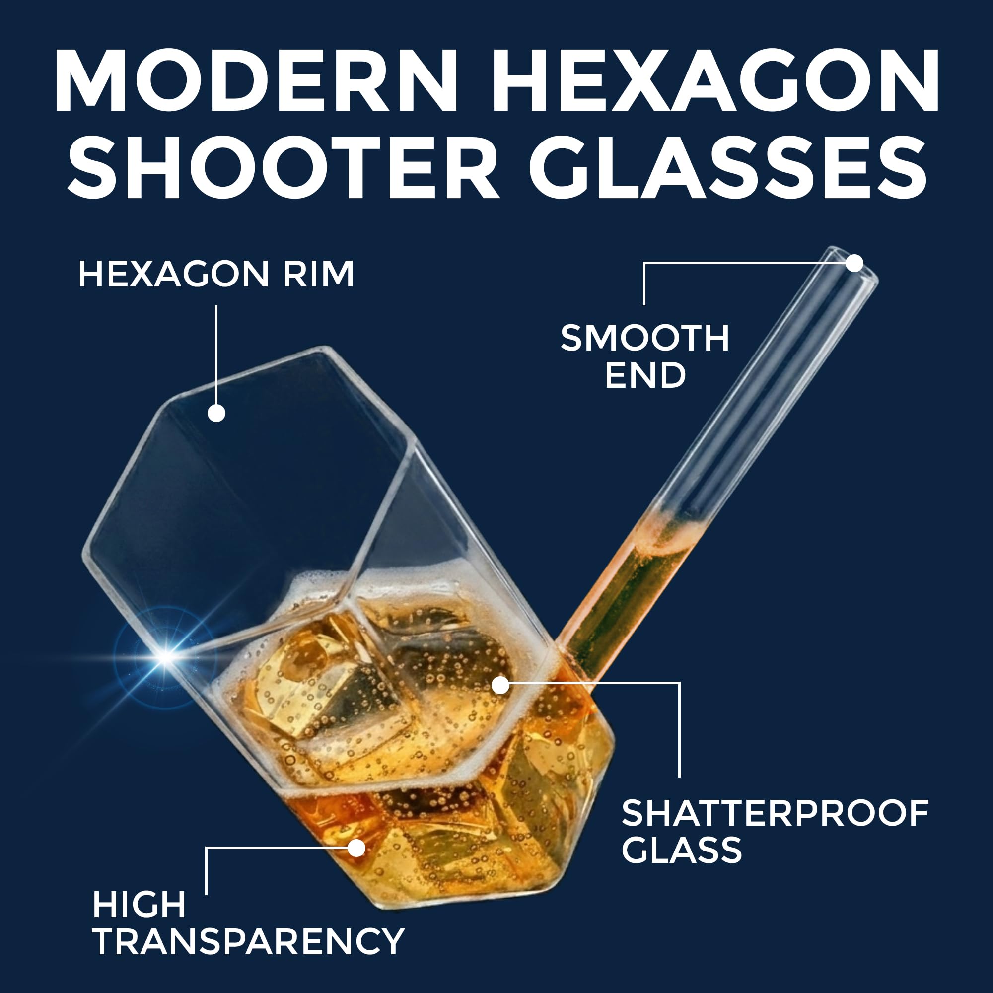 Shooter Cups - Hexagon Acrylic Glasses (Set of 6) -3