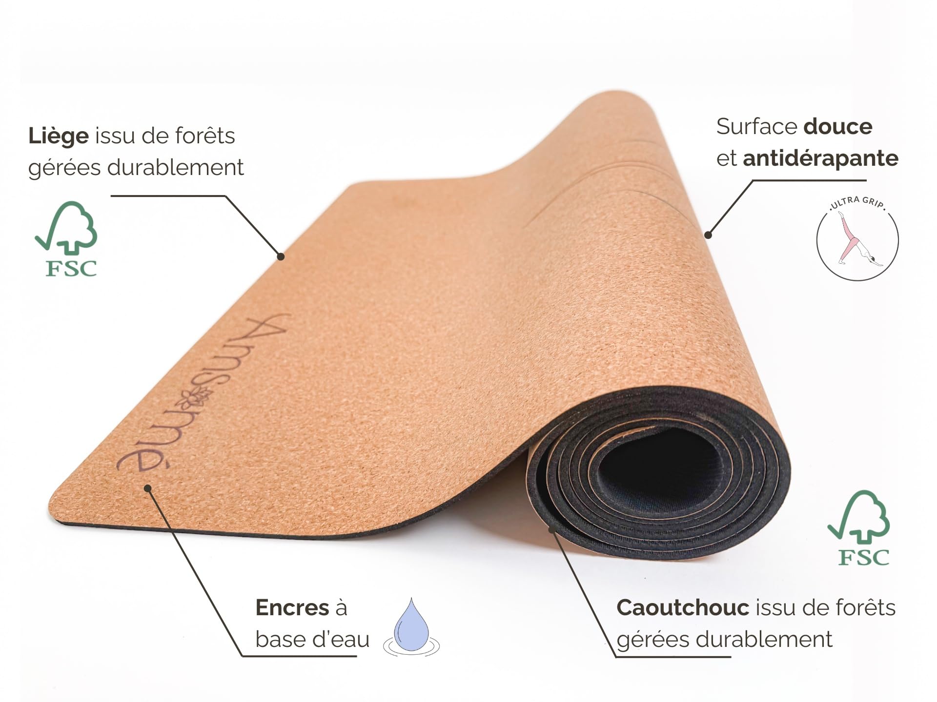 Tapis de yoga Amsomé : beau, naturel, antidérapant - Chaque tapis est une oeuvre d’art