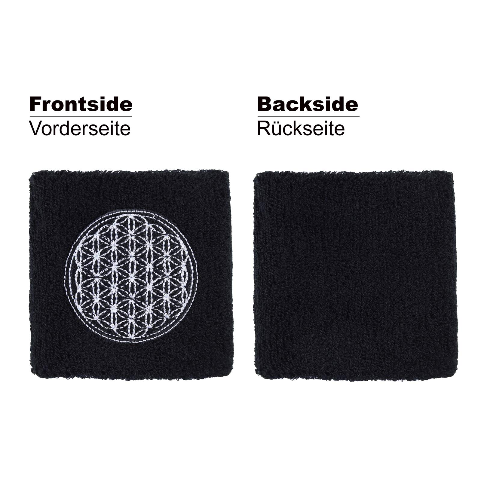 fascia sudorazione: Fascia antisudore con ricamo Capricorno in frottee assorbente, per escursioni e sport outdoor come regalo