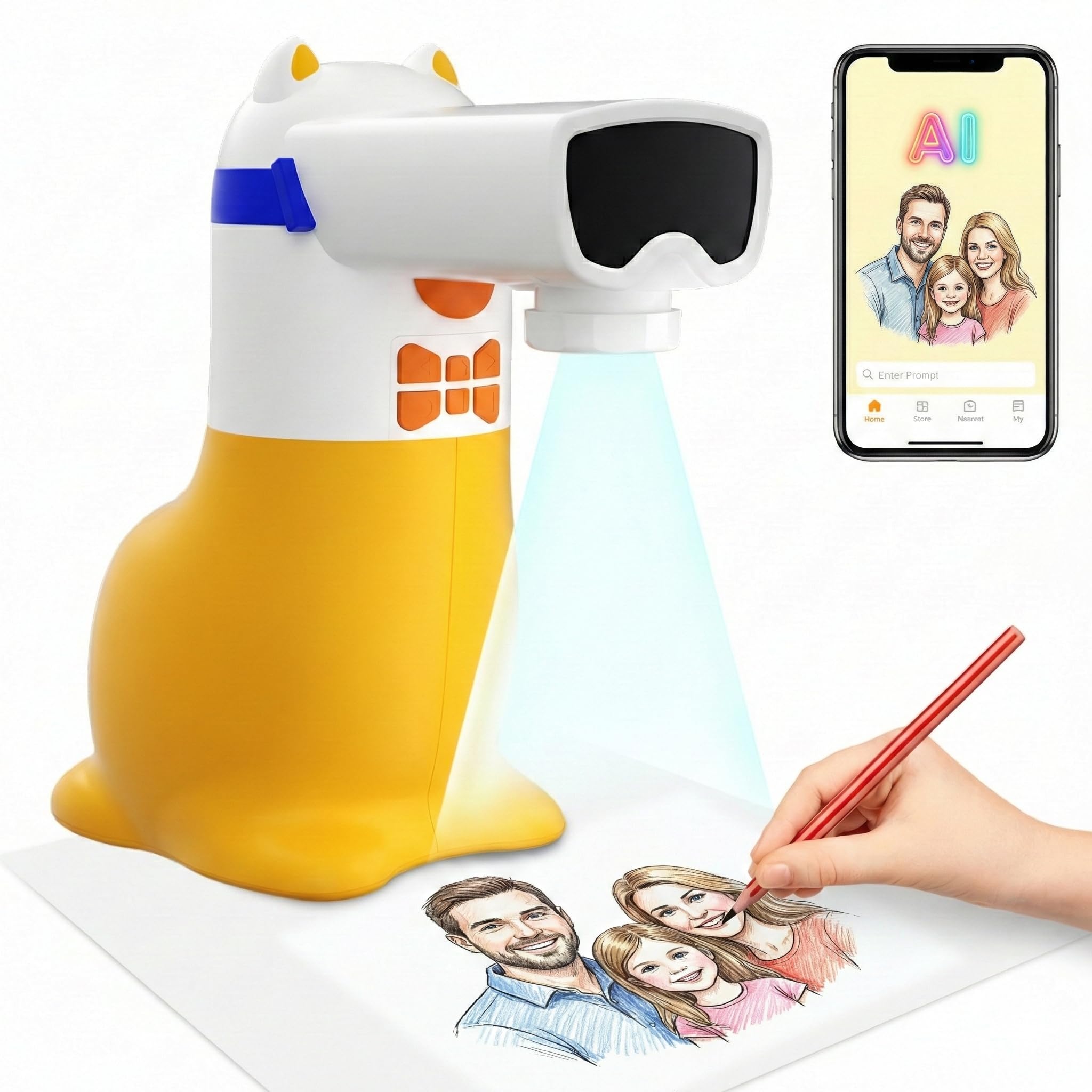 Photo 1 of **FACTORY SEALED** Yoturetoys AI Drawing Projector for Kids, Smart Art Tracing Machine to Inspire Creativity with Voice Learning & Photo-to-Sketch, STEM Educational Toy, Christmas Birthday Gift for Boys Girls Ages 5+