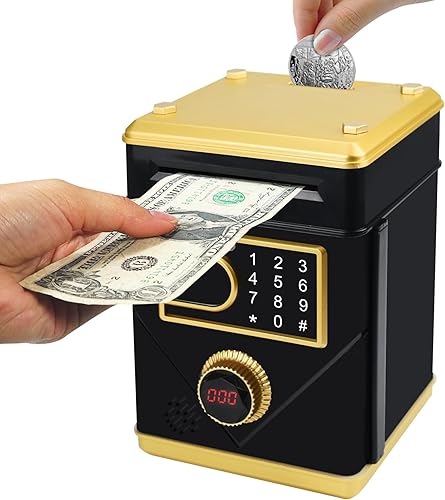 Hucha con pantalla táctil, alcancía electrónica con contraseñas para niños, alcancía de música, conteo de dinero, banco de monedas, cajeros