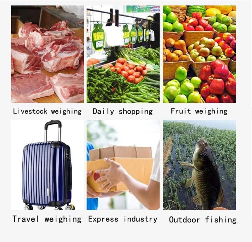 Suitcase Scale with Measuring Tape and LCD Backlight 75Kg Spring Scale Hanging Electronic Hook Scale Weight Tool (2Pcs) Instruments