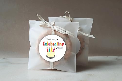 Miniatura 5 de Calcomanías redondas de 2 pulgadas para pastel de cumpleaños, etiquetas de baby shower, etiquetas de recuerdo de fiesta de cumpleaños - Thank You