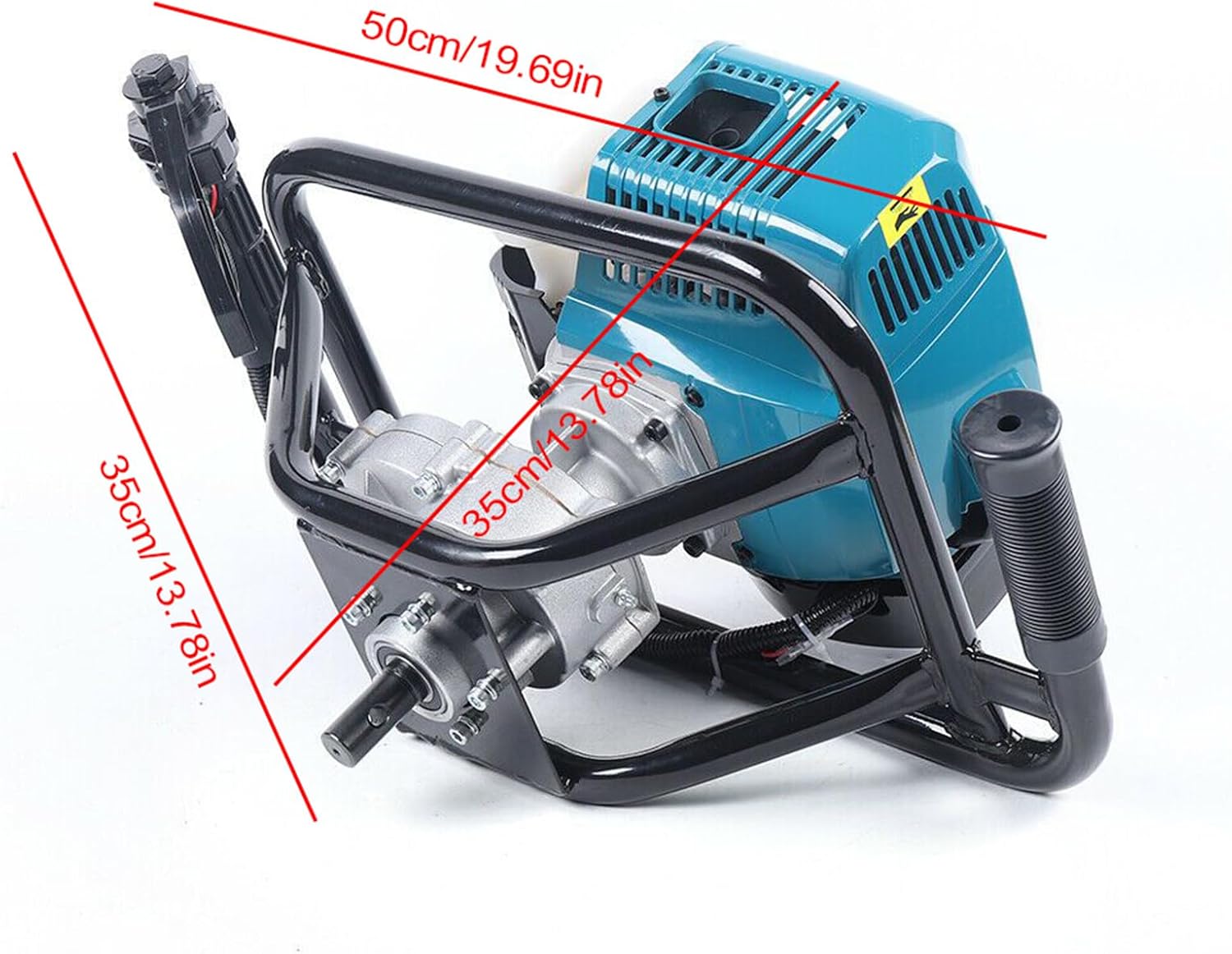 52cc 2-Stroke Post Hole Digger, Ground Drilling Machine Kit with Auger Drill Bits, Earth Auger Digging Machine, Gas Powered Post Hole Digger Set, Garden Excavator (DZ52C)