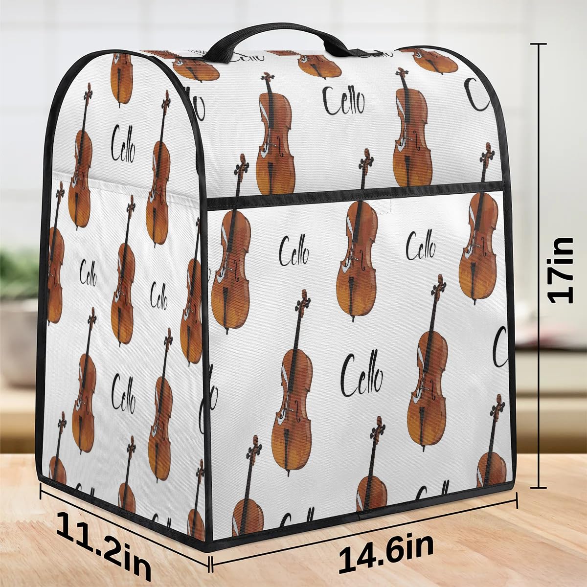 Large Blender Cover Cello Violoncello Stand Dust Covers for Appliance Kitchen Mixer Covers with Top Handle Pockets Waterproof Food Processor Protector Cover for Toaster Coffee