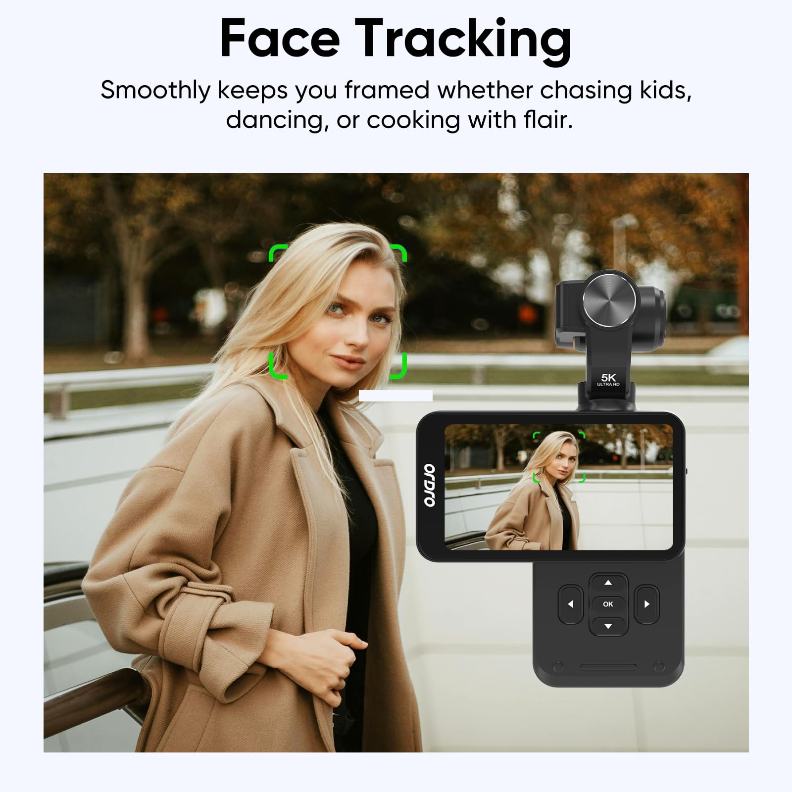 ORDRO M5 Pack para Creadores​​, Estabilización de 3 Ejes, Cámara de Video Portátil con Sensor CMOS de 1/2.5'' y Video 4K 60fps, Pantalla Táctil Giratoria de 3.5 Pulgadas, Cámara para Vlogs de YouTube