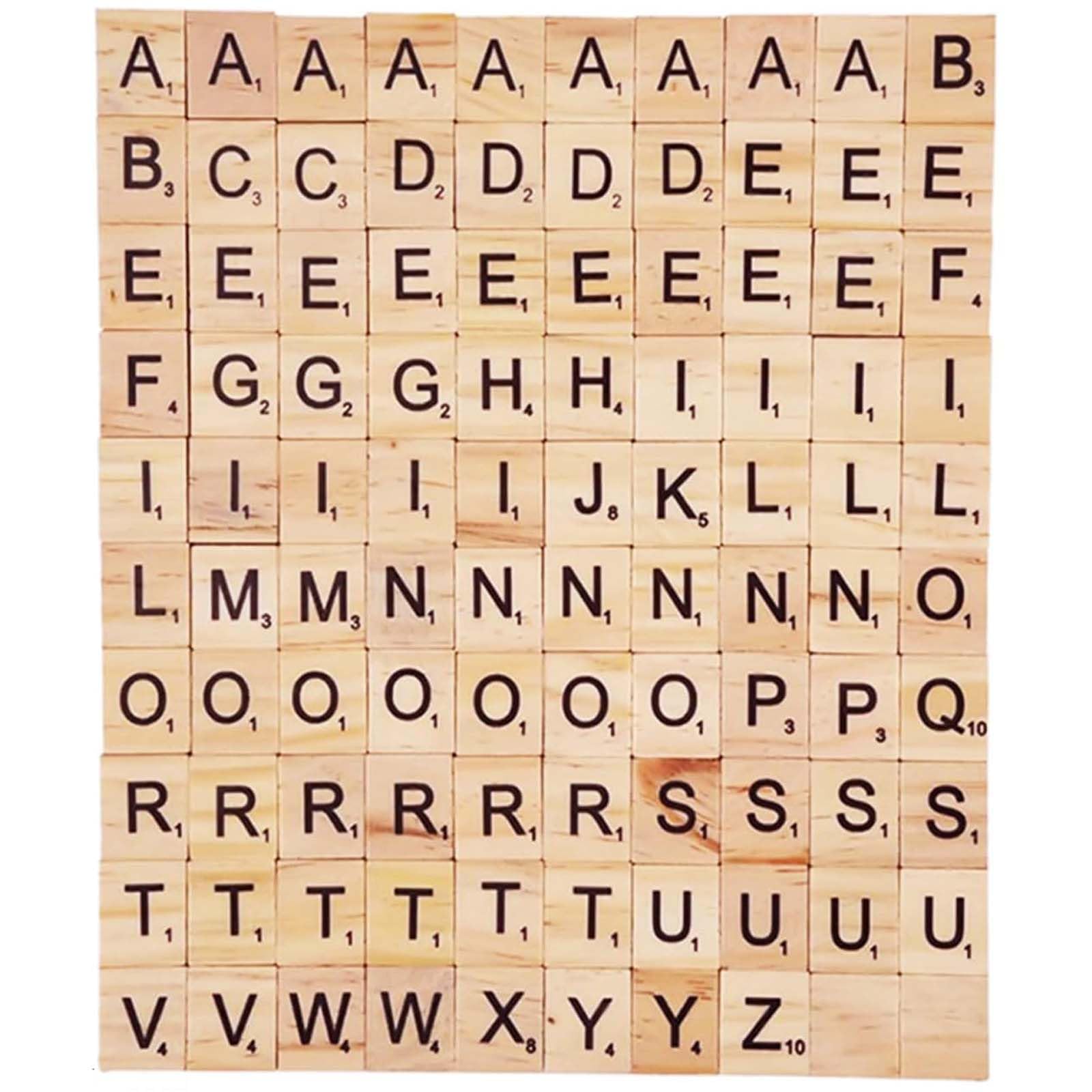 100Pieces Scrabble Letters,Scrabble Letters for Crafts Wooden Letters for Crafts,Scrabble Letters for Crafts Educational Games Suitable for Children Promoting Intimate Parent-Child Relationship
