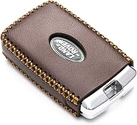Vista 4 de Vitodeco Funda de cuero genuino para llavero inteligente compatible con Land Rover Discovery, Range Rover, Defender 2017 - 2023 (5 botones, marrón)