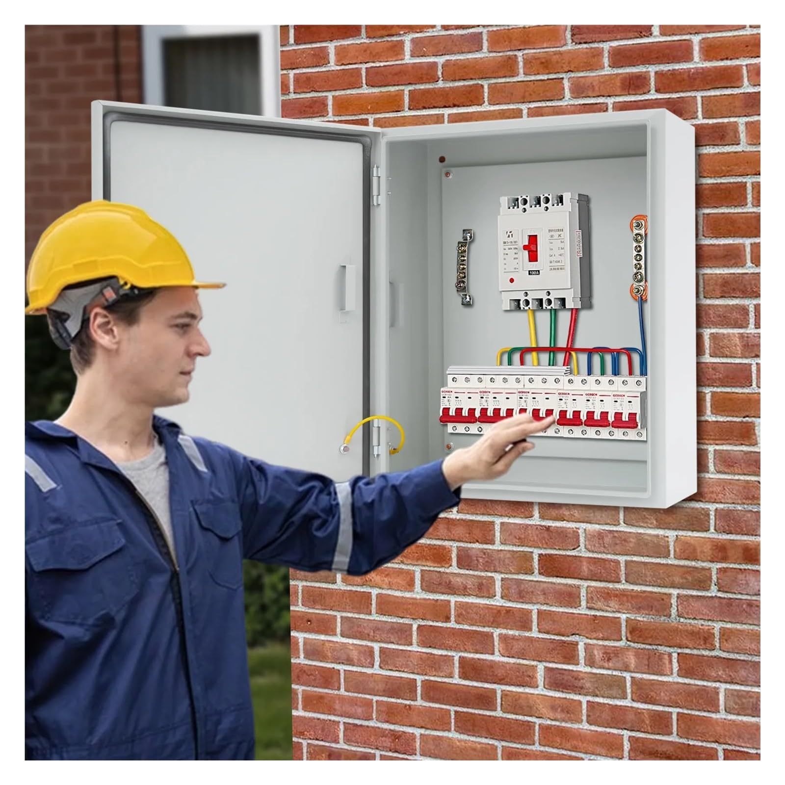 Scatola Elettrica Da Esterno Scatola elettrica IP55 Scatola di distribuzione da parete for esterni in acciaio laminato a freddo Quadro elettrico industriale 50 * 40CM Cassetta Per Contatore Elettrico