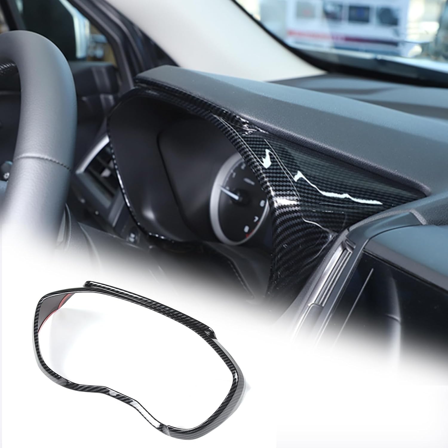 Center Console Dashboard Panel Trim Frame Compatible with Subaru Forester 2019-2024,ABS Carbon Fiber Pattern Interior Accessories Dash Board Instrument Panel Cover Sticker 1PCS