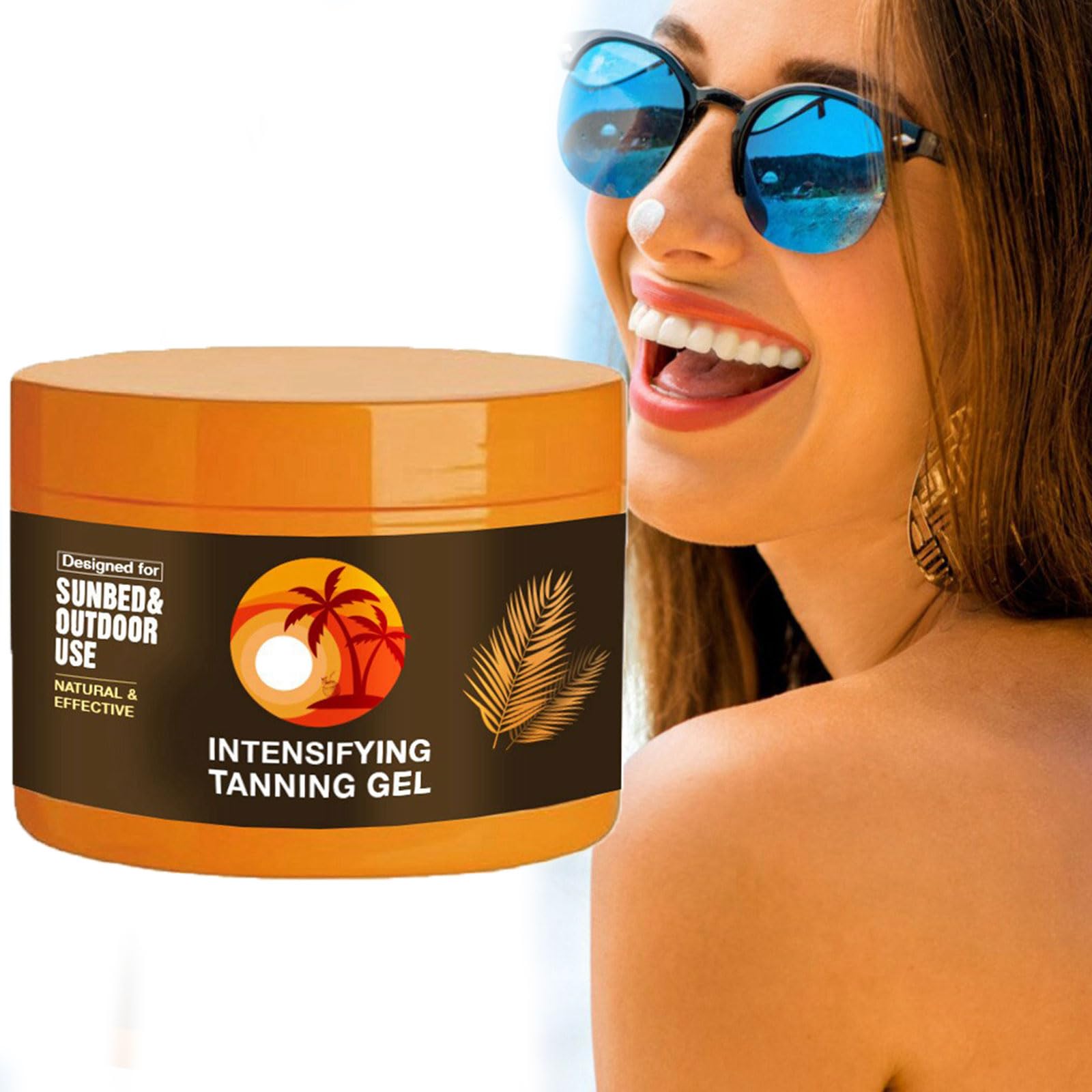 Sunbed Tanning Accelerator, Shine Brown Tanning Aaccelerator, Shiny Brown Tanning Cream, Natural Tan Gel Accelerator for Outdoor & Indoor Skin Tanning SunBeds, for Sunbed and Outdoor Use