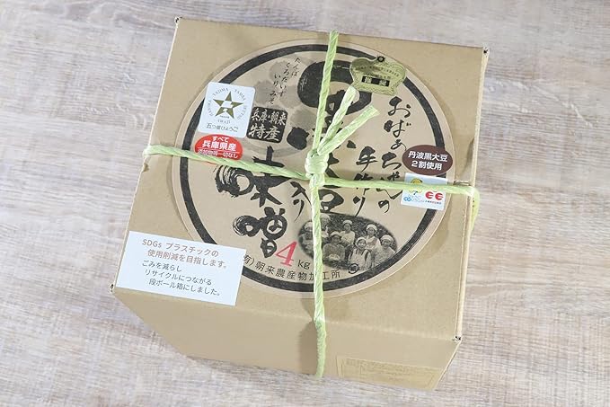 Amazon おばあちゃんの黒大豆入りみそ 手作り 4kg 箱 あさごもん メルカート株式会社 味噌 通販