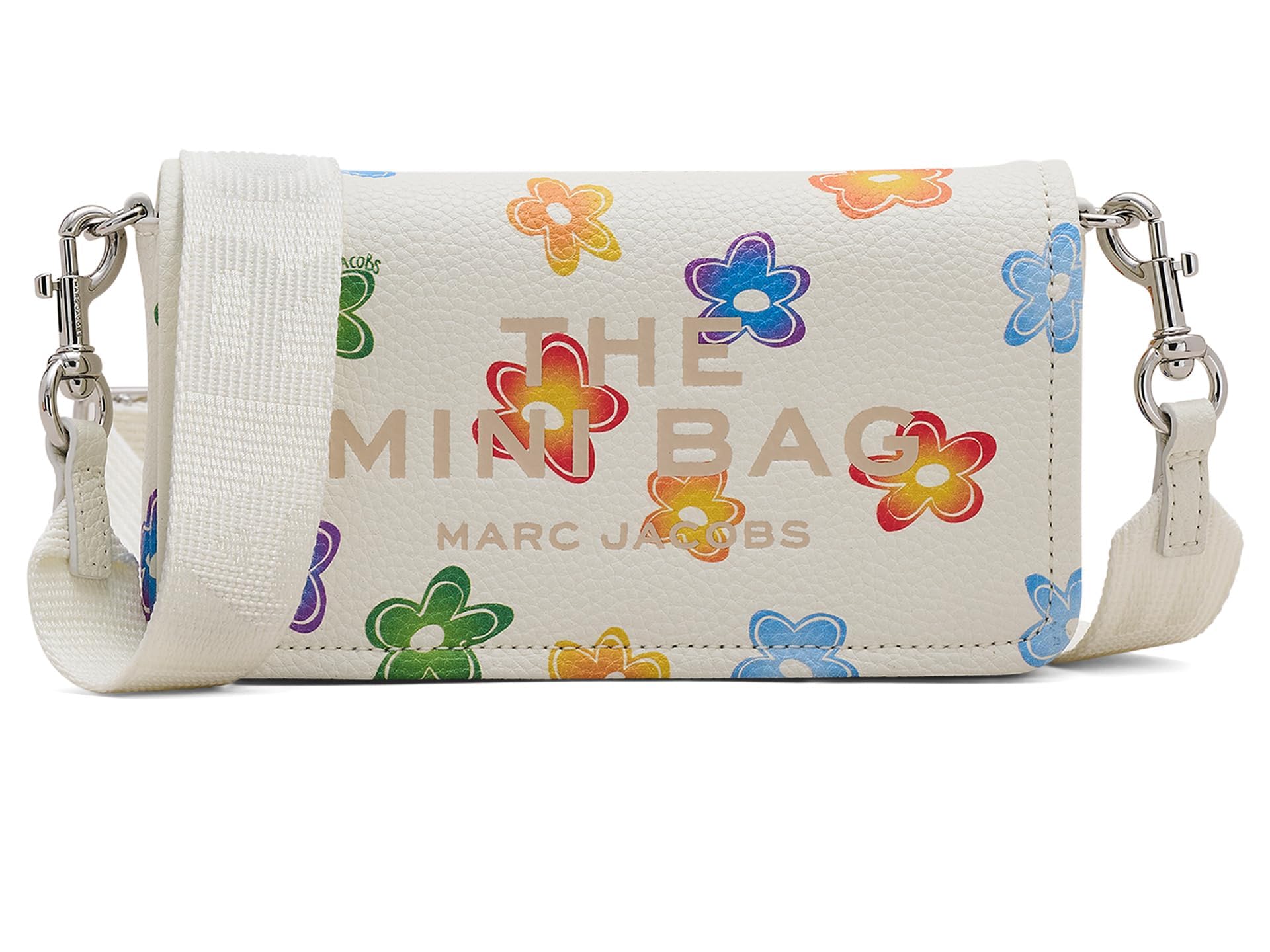 Marc Jacobs Women's White Cross Body Bags, One Size, Floral Mini Bag In Leather