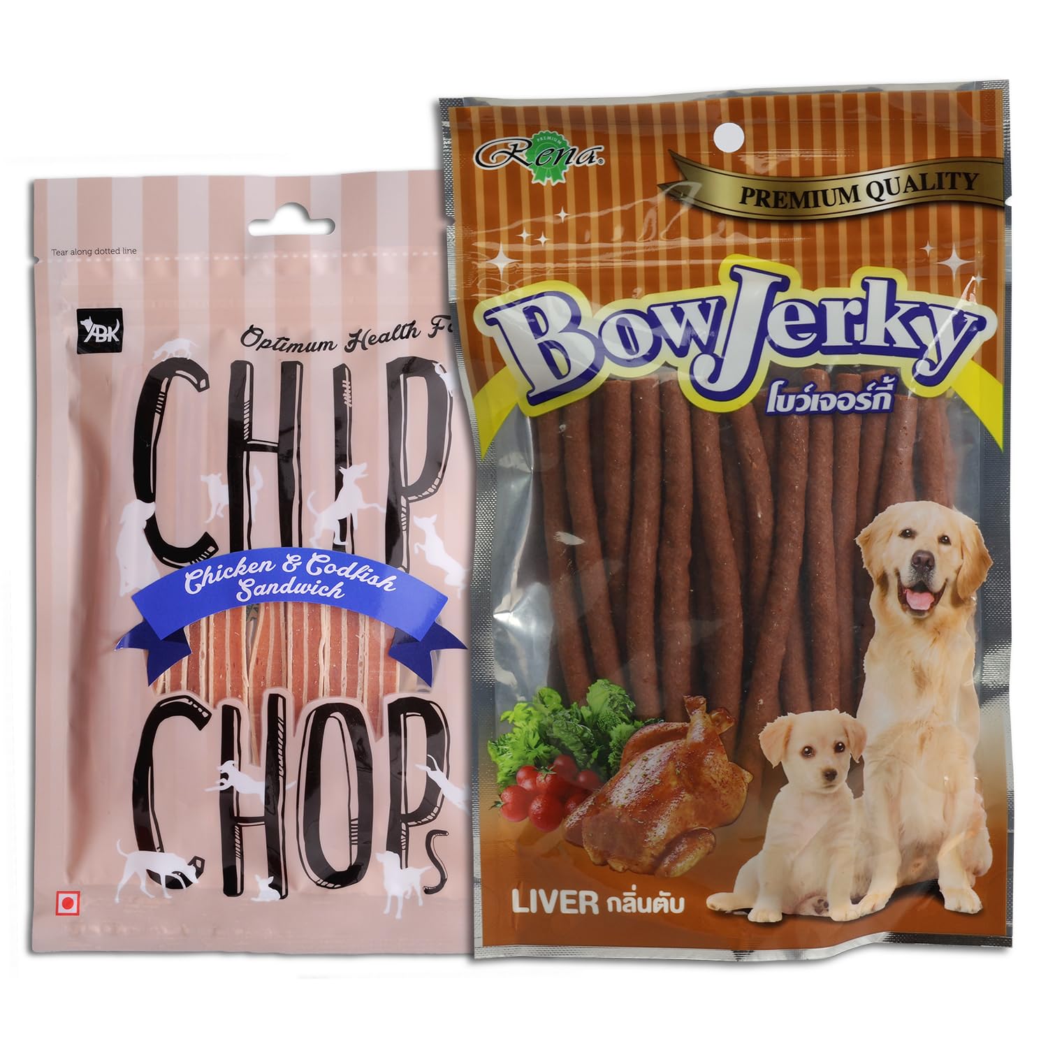 Pet Snacks Combo-Chip Chops Chicken & Codfish Sandwich and Bow Jerky Liver (B08P3J4RFB) Amazon Price History, Amazon Price Tracker