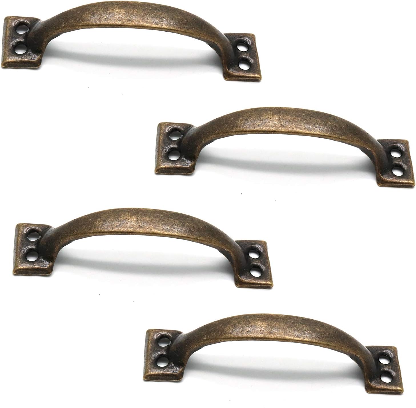 HONJIE Pull Handles Vintage Style Barn Door Grab Handle Bronze Tone (Pack of 4)