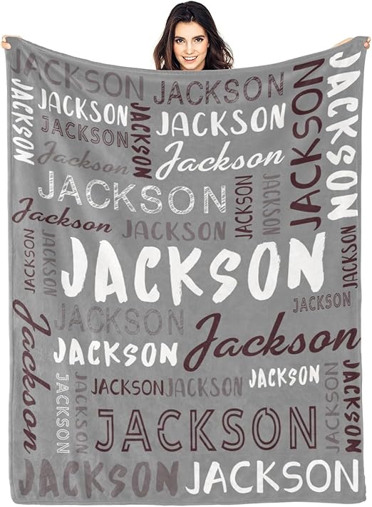 Personalized Name Blanket Customized Baby Blankets for Girls Boys Adults Monogrammed Blankets and Throws Christmas Birthday Mothers Fathers Valentines Day Gift