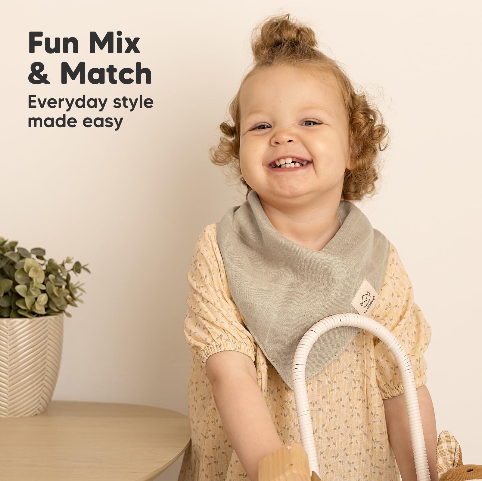8-Pack Musselin Baby Lätzchen für Jungen, Mädchen - Bandana Breieckstuch Baby Girl & Boy, Sabberndes Neugeborenes, Kinderzahn, Säugling 0-36 Monate, 100% Baumwolle, Saugfähig & Weich (Mirage)