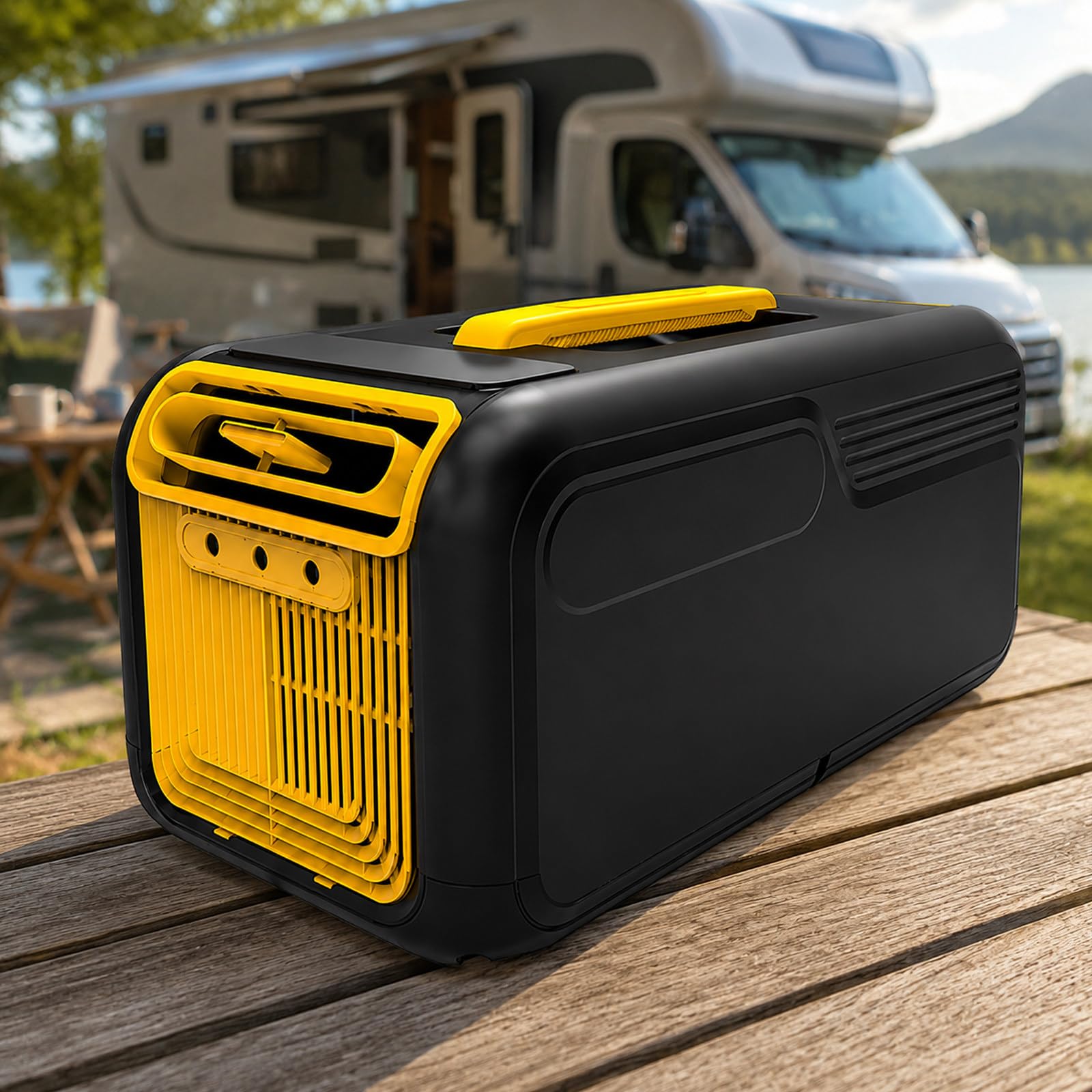 JIYINGHUI Portable Air Conditioner for Campervan Travel and Small Rooms, 4800 BTU,4 In 1 Cool-Fan Dry Sleep Modes,Auto-Evaporation,490W Low Power Consumption,for Camping, Motorhome, Outdoor Cooler