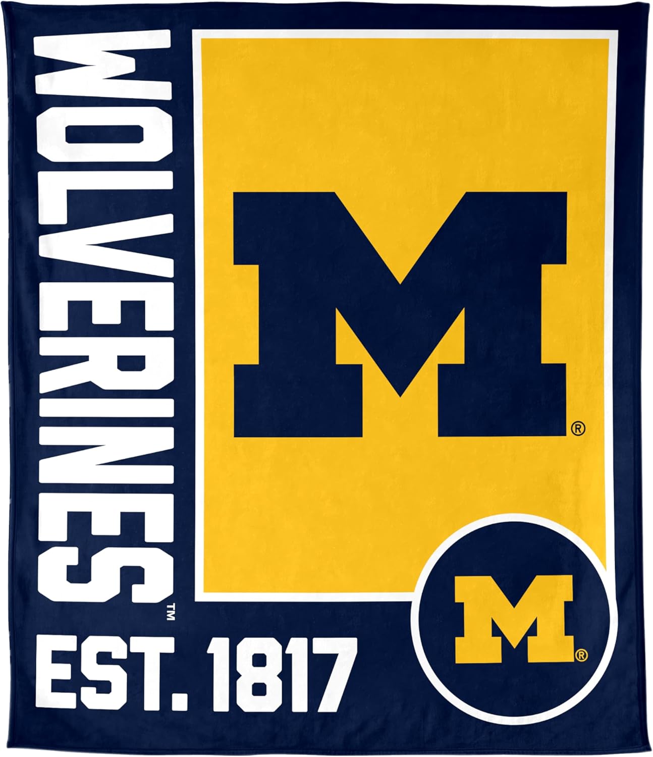 FANMATS NCAA Michigan Wolverines Super Plush Throw Blanket – 60" x 70" Size | Team Color | Ultra-Soft Polyester Material