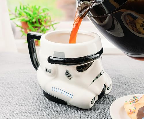 Miniatura 55 de Silver Buffalo Star Wars The Mandalorian Grogu - Taza de cerámica con tapa de rana esculpida, 18 onzas