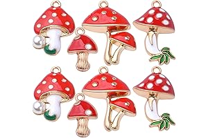 Enamel Mushroom Pendant Charms: 4 Styles of Cutest Mushroom Jewelry Making Supplies...