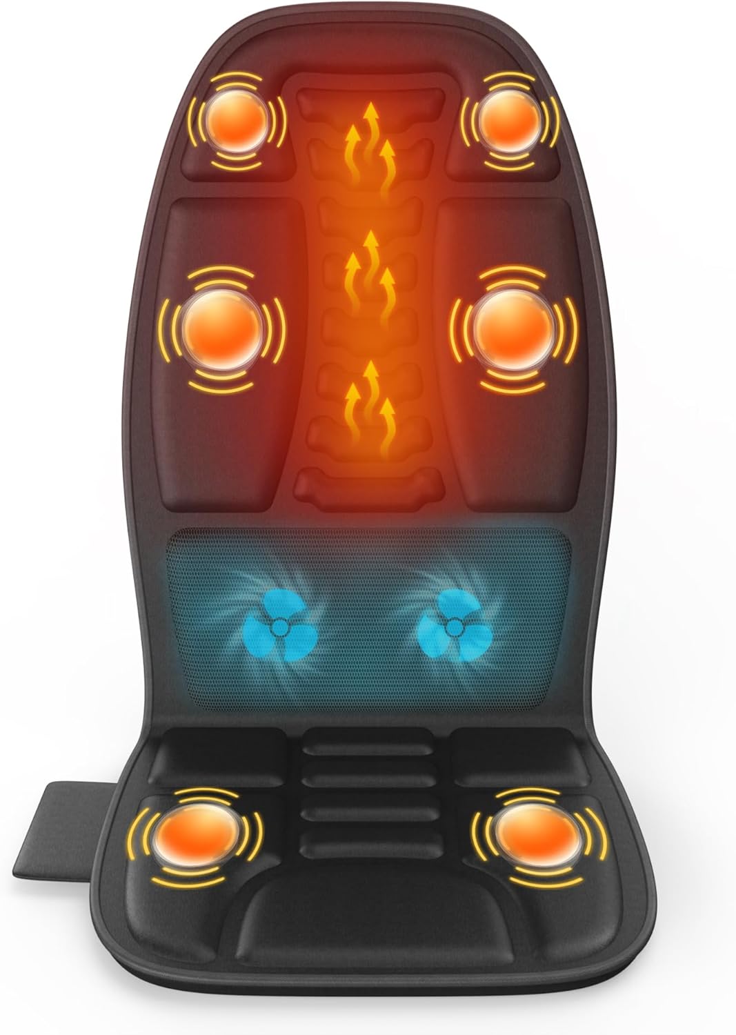 Full Body Massager Cushion with Heat - 8 Vibration Motor Deep Tissue Chair Pad, Portable Back Massager for Office, Home Use